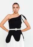 One Shoulder Midi Polyester Column Evening Dress