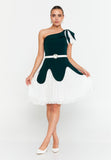 One Shoulder Midi Polyester Column Evening Dress