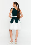 One Shoulder Midi Polyester Column Evening Dress