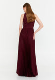Sleeveless Maxi Polyester Column Evening Dress