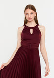 Sleeveless Maxi Polyester Column Evening Dress
