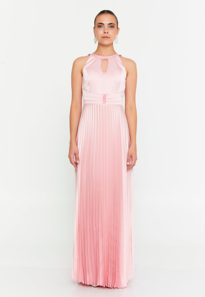 Sleeveless Maxi Polyester Column Evening Dress