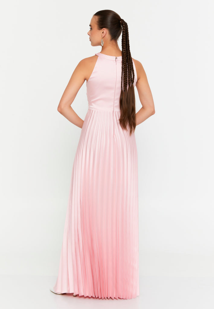 Sleeveless Maxi Polyester Column Evening Dress