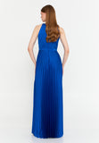 Sleeveless Maxi Polyester Column Evening Dress