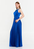 Sleeveless Maxi Polyester Column Evening Dress