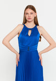Sleeveless Maxi Polyester Column Evening Dress