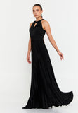 Sleeveless Maxi Polyester Column Evening Dress