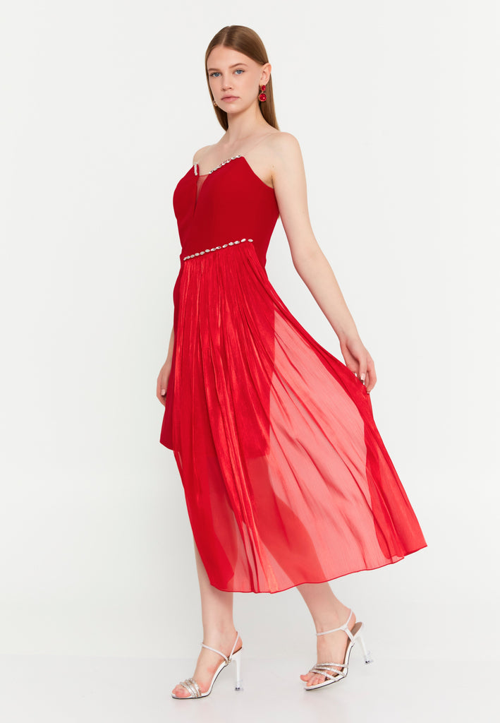 Strapless Mini Cotton Column Evening Dress