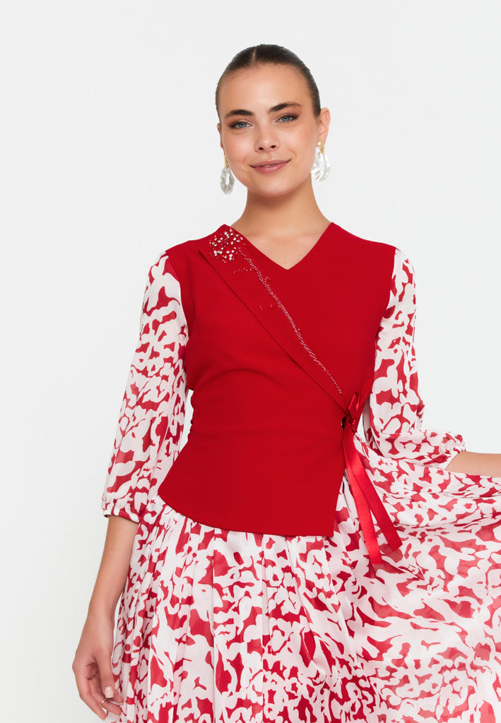 Midi Chiffon Column Elegant Evening Dress