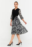 Midi Chiffon Column Elegant Evening Dress