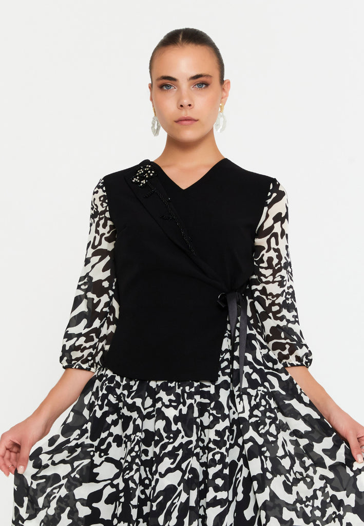 Midi Chiffon Column Elegant Evening Dress