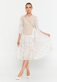 Midi Chiffon Column Elegant Evening Dress