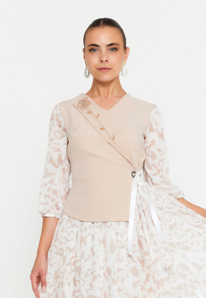 Midi Chiffon Column Elegant Evening Dress