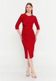 Midi Polyester Column Elegant Evening Dress