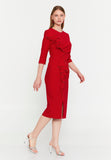 Midi Polyester Column Elegant Evening Dress