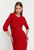 Midi Polyester Column Elegant Evening Dress