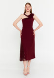 Sleeveless Midi Cotton Column Evening Dress