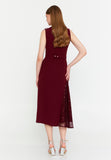 Sleeveless Midi Cotton Column Evening Dress