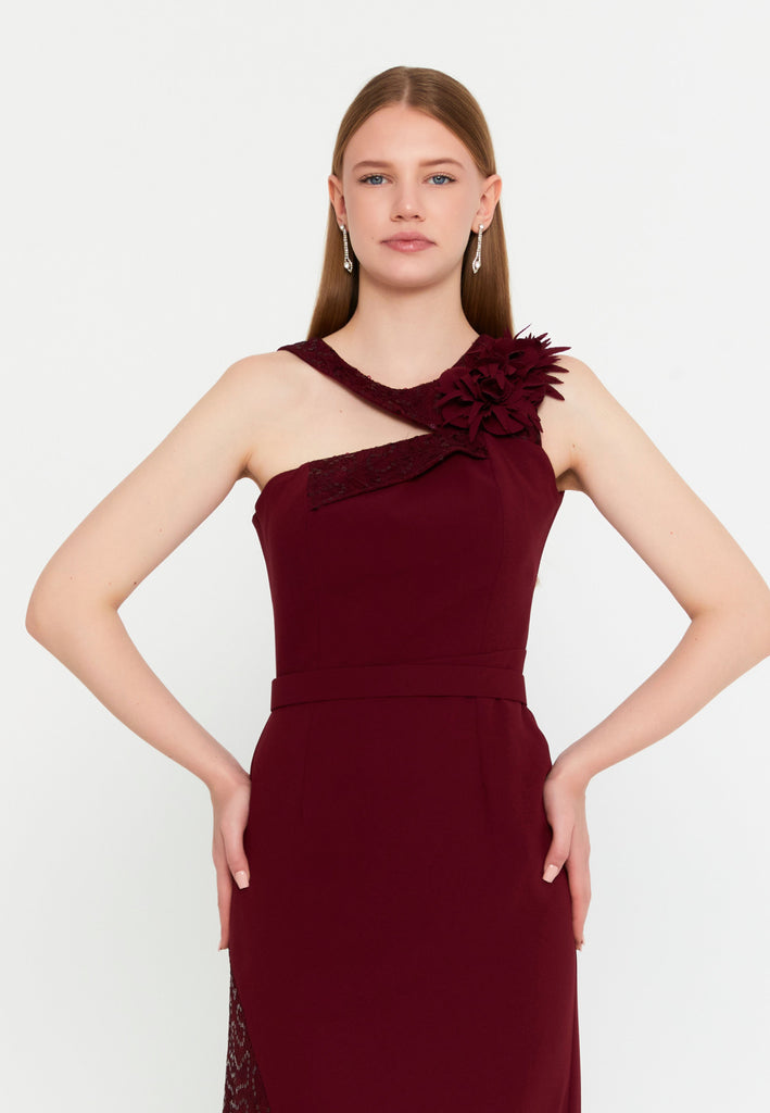 Sleeveless Midi Cotton Column Evening Dress