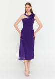 Sleeveless Midi Cotton Column Evening Dress