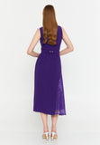 Sleeveless Midi Cotton Column Evening Dress