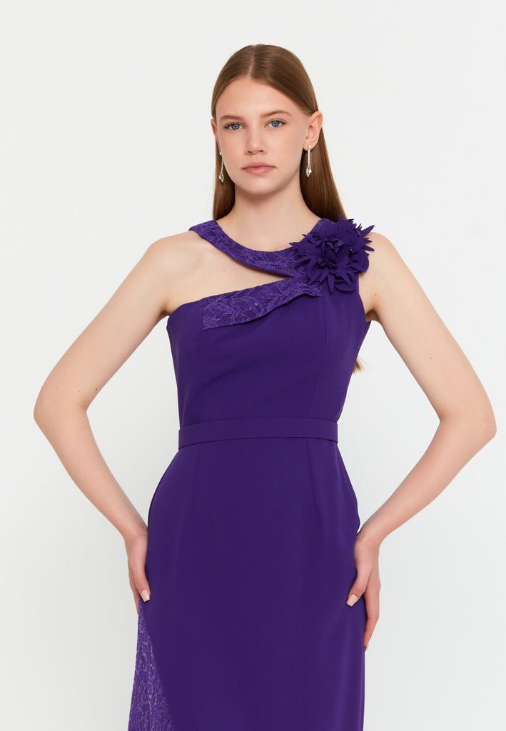 Sleeveless Midi Cotton Column Evening Dress