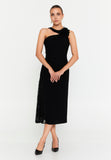Sleeveless Midi Cotton Column Evening Dress
