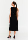 Sleeveless Midi Cotton Column Evening Dress