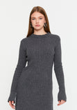 Ribbed Knit Sweater Dress – Slim Fit, Soft Texture & Minimal Chic for Effortless Autumn-Winter Style