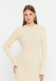 Ribbed Knit Sweater Dress – Slim Fit, Soft Texture & Minimal Chic for Effortless Autumn-Winter Style