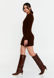 Ribbed Knit Sweater Dress – Slim Fit, Soft Texture & Minimal Chic for Effortless Autumn-Winter Style