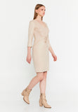 V-Neck Waist-Tie Bodycon Dress – Elegant Minimalism with a Tailored Feminine Silhouette