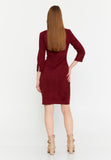 V-Neck Waist-Tie Bodycon Dress – Elegant Minimalism with a Tailored Feminine Silhouette
