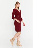 V-Neck Waist-Tie Bodycon Dress – Elegant Minimalism with a Tailored Feminine Silhouette