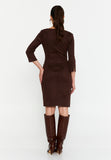 V-Neck Waist-Tie Bodycon Dress – Elegant Minimalism with a Tailored Feminine Silhouette