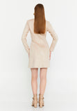 V-Neck Chain-Detail Bodycon Mini Dress – Sculpted Silhouette & Modern Minimalist Luxury