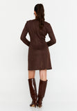 V-Neck Chain-Detail Bodycon Mini Dress – Sculpted Silhouette & Modern Minimalist Luxury
