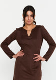V-Neck Chain-Detail Bodycon Mini Dress – Sculpted Silhouette & Modern Minimalist Luxury