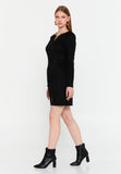 V-Neck Chain-Detail Bodycon Mini Dress – Sculpted Silhouette & Modern Minimalist Luxury