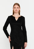 V-Neck Chain-Detail Bodycon Mini Dress – Sculpted Silhouette & Modern Minimalist Luxury
