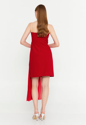 Strapless Mini Cotton Column Evening Dress