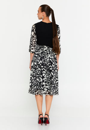 Midi Chiffon Column Elegant Evening Dress