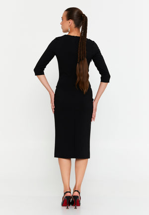 Midi Polyester Column Elegant Evening Dress