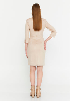 V-Neck Waist-Tie Bodycon Dress – Elegant Minimalism with a Tailored Feminine Silhouette