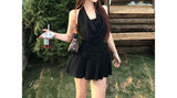Fashion Halter Backless Black Dress – Slim Fit Mini Dress